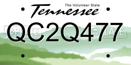 QC2Q477 Tennessee License Plate