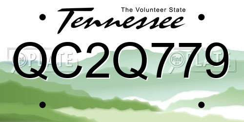 QC2Q779 Tennessee License Plate
