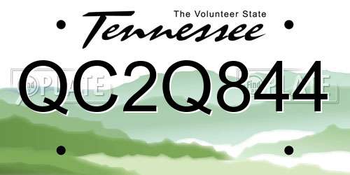 QC2Q844 Tennessee License Plate
