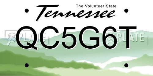 QC5G6T Tennessee License Plate