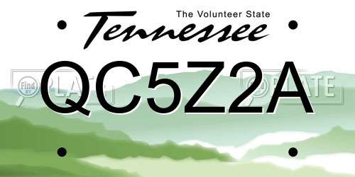 QC5Z2A Tennessee License Plate