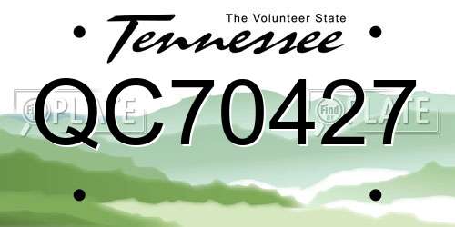 QC70427 Tennessee License Plate