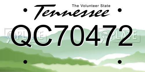 QC70472 Tennessee License Plate
