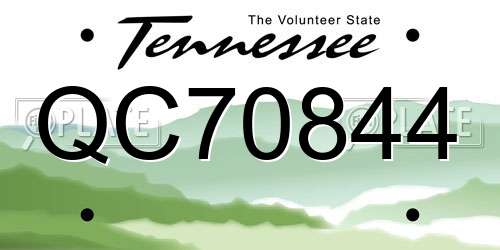 QC70844 Tennessee License Plate