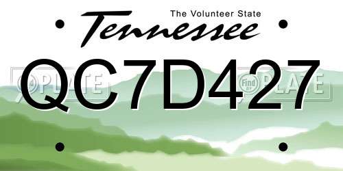 QC7D427 Tennessee License Plate