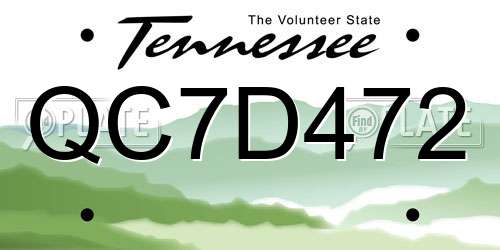 QC7D472 Tennessee License Plate