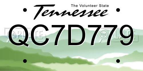 QC7D779 Tennessee License Plate