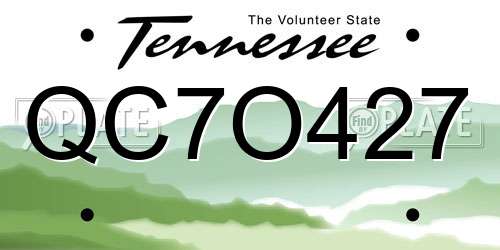 QC7O427 Tennessee License Plate