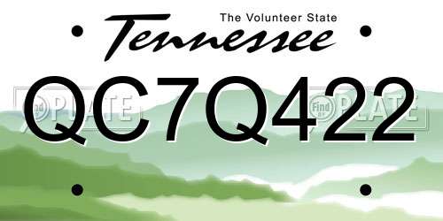 QC7Q422 Tennessee License Plate