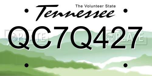 QC7Q427 Tennessee License Plate