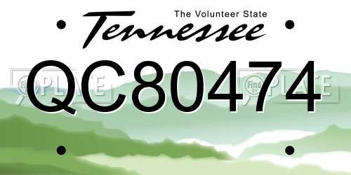 QC80474 Tennessee License Plate