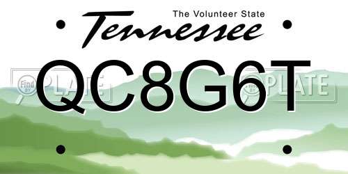 QC8G6T Tennessee License Plate