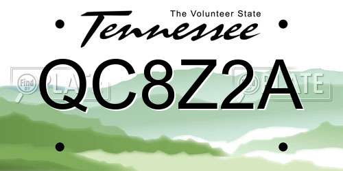 QC8Z2A Tennessee License Plate