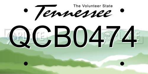 QCB0474 Tennessee License Plate