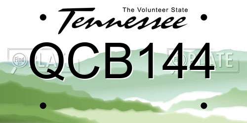 QCB144 Tennessee License Plate