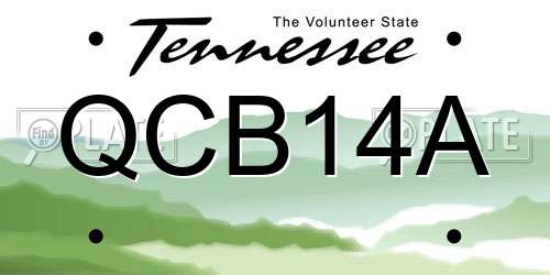 QCB14A Tennessee License Plate