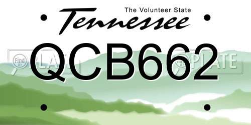 QCB662 Tennessee License Plate
