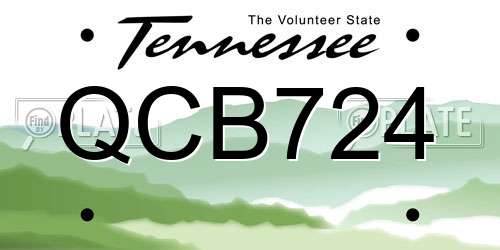 QCB724 Tennessee License Plate