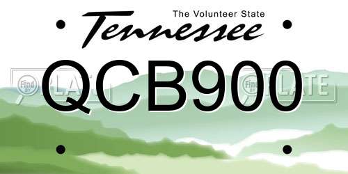 QCB900 Tennessee License Plate