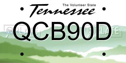 QCB90D Tennessee License Plate