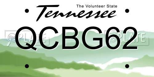 QCBG62 Tennessee License Plate