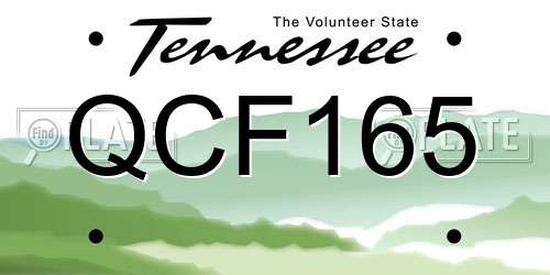 QCF165 Tennessee License Plate