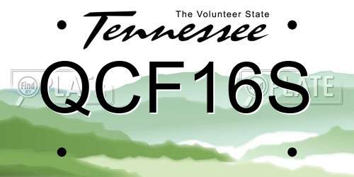 QCF16S Tennessee License Plate