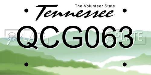 QCG063 Tennessee License Plate