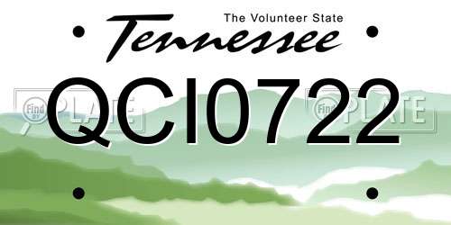 QCI0722 Tennessee License Plate