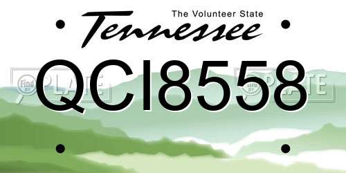 QCI8558 Tennessee License Plate