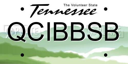 QCIBBSB Tennessee License Plate
