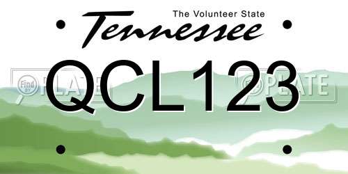 QCL123 Tennessee License Plate