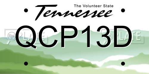 QCP13D Tennessee License Plate