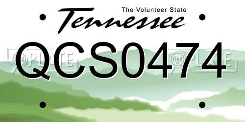 QCS0474 Tennessee License Plate