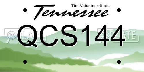 QCS144 Tennessee License Plate