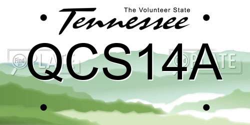 QCS14A Tennessee License Plate
