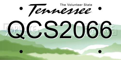 QCS2066 Tennessee License Plate