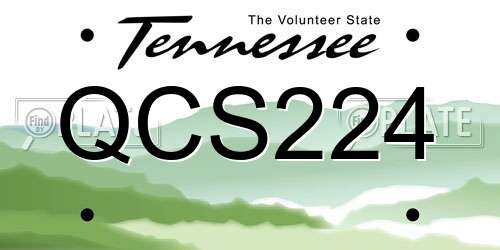 QCS224 Tennessee License Plate