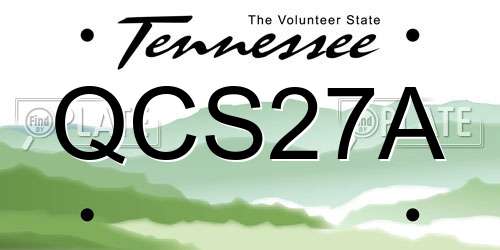 QCS27A Tennessee License Plate