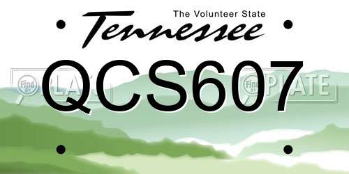 QCS607 Tennessee License Plate