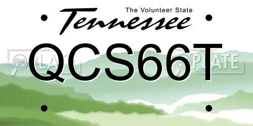 QCS66T Tennessee License Plate
