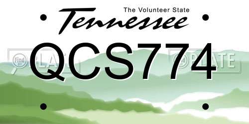 QCS774 Tennessee License Plate