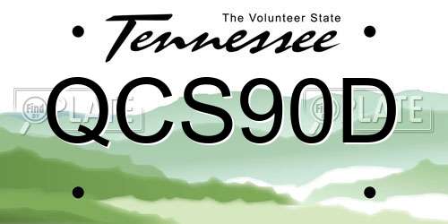 QCS90D Tennessee License Plate