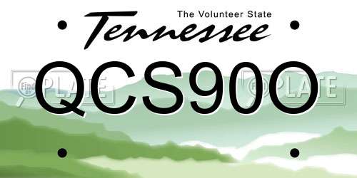QCS90O Tennessee License Plate