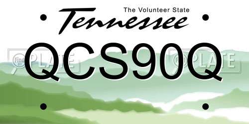 QCS90Q Tennessee License Plate