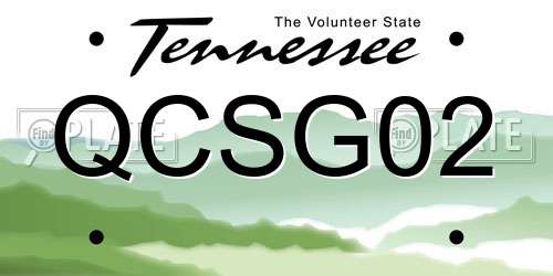 QCSG02 Tennessee License Plate