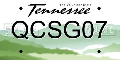 QCSG07 Tennessee License Plate