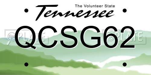QCSG62 Tennessee License Plate