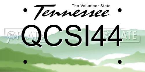 QCSI44 Tennessee License Plate