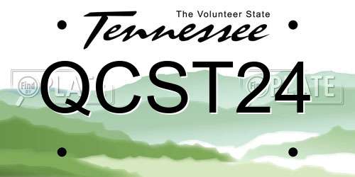 QCST24 Tennessee License Plate